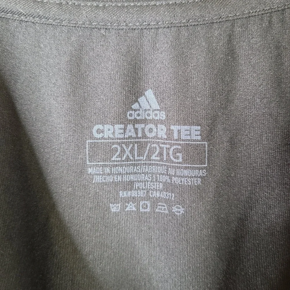 Adidas Shirt‎ Mens 2XL Black Creator Tee Graphic Polyester Short Sleeve Training